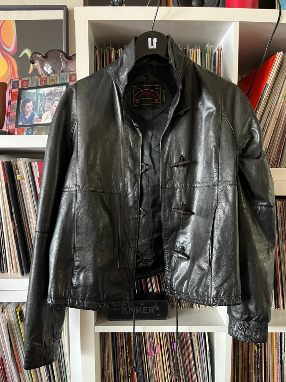 Vintage ‘70s CASABLANCA Leather Black Amazing Jacket Size 5/6